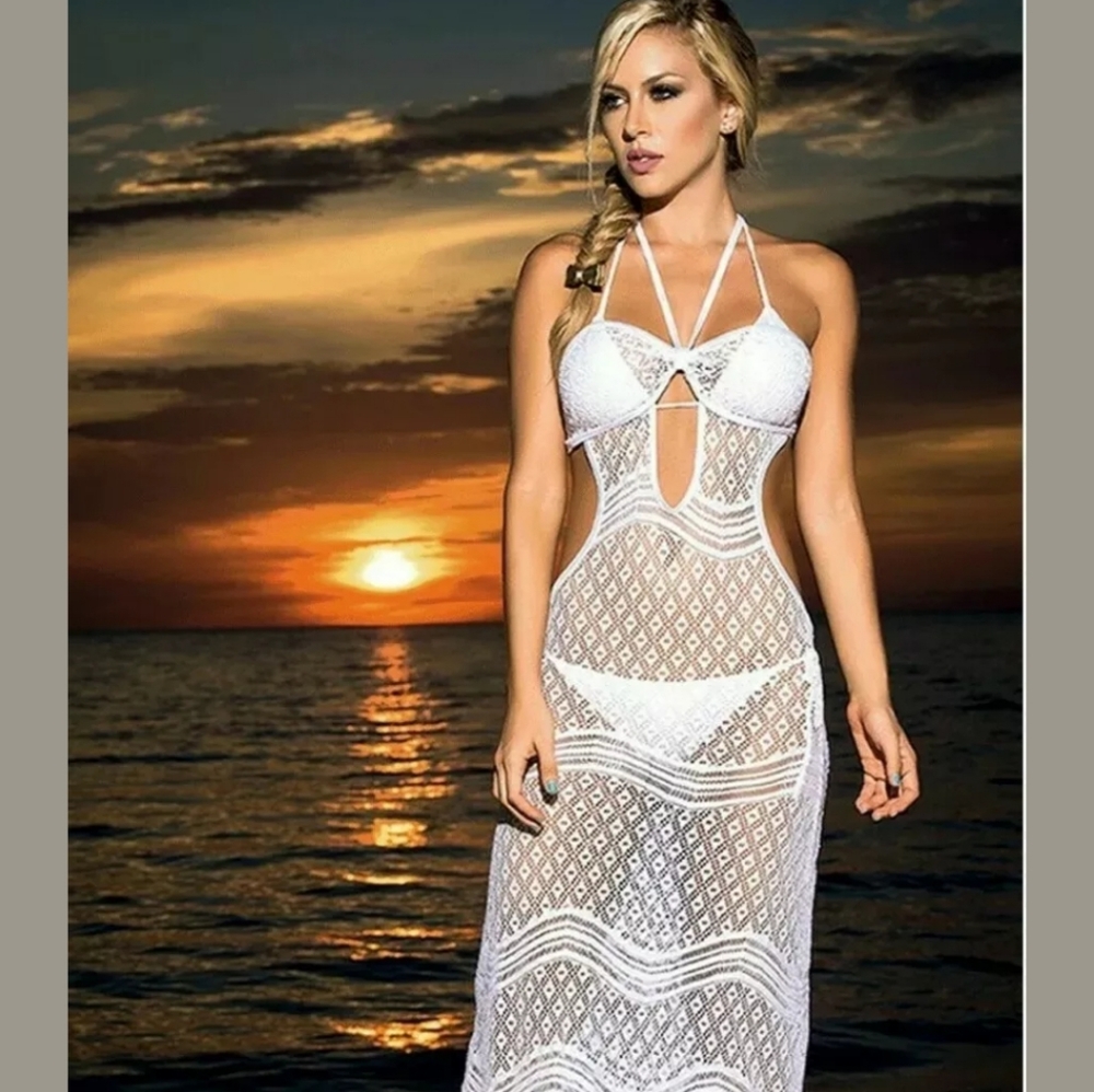 Espiral Cinch Side Lace Swimsuit Cover Up Beach Dr
